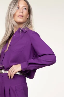 Plisse Blouse Monica | Purple... | Ba&Sh | Little Soho