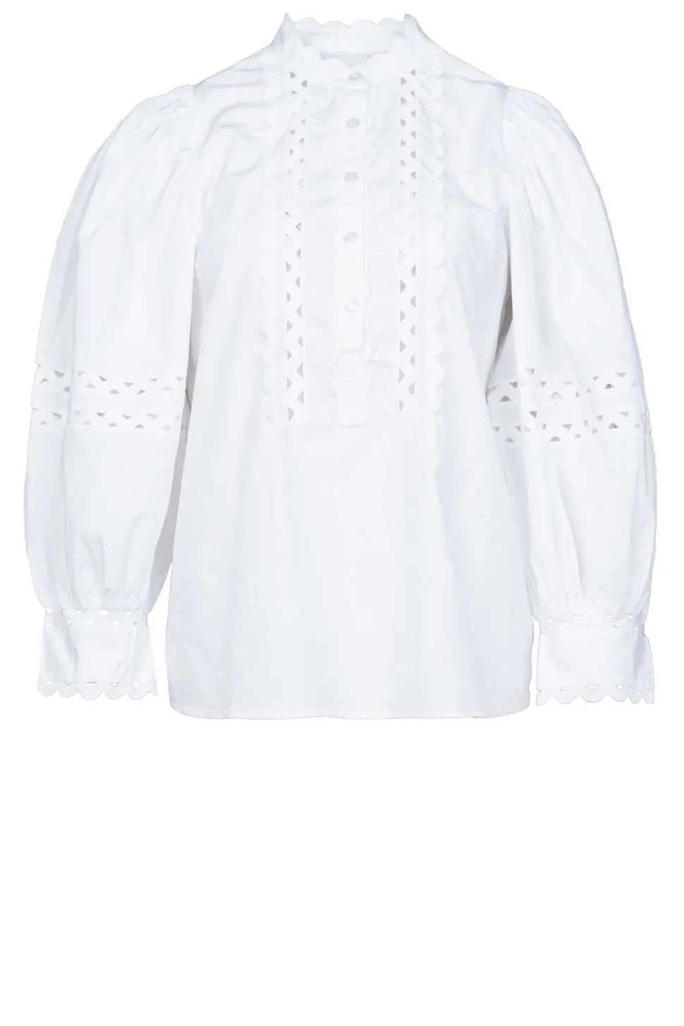 Poplin Blouse With Puffed Sleeves Rodo | White... | Antik Batik | Little Soho