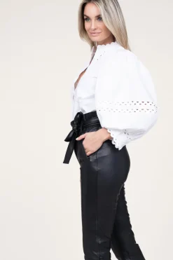 Poplin Blouse With Puffed Sleeves Rodo | White... | Antik Batik | Little Soho