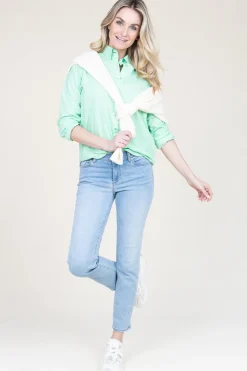 Poplin Boyfriend Blouse Iconic | Green... | Moment Amsterdam | Little Soho