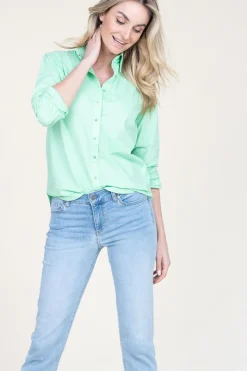 Poplin Boyfriend Blouse Iconic | Green... | Moment Amsterdam | Little Soho