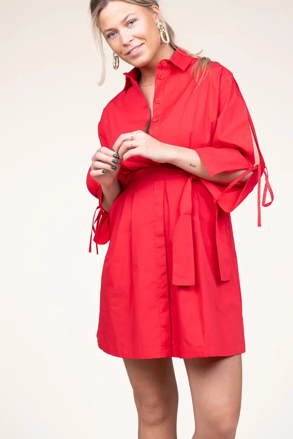 Poplin Button Through Dress With Pockets Valderice | Red... | Liu Jo | Little Soho