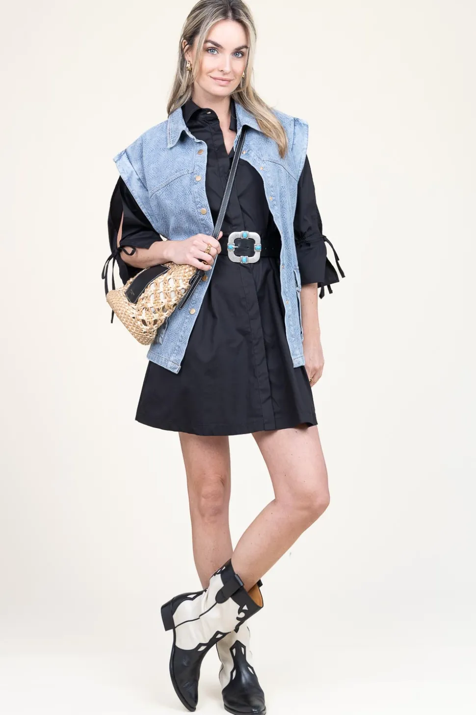 Poplin Button Through Dress With Pockets Valderice | Black... | Liu Jo | Little Soho