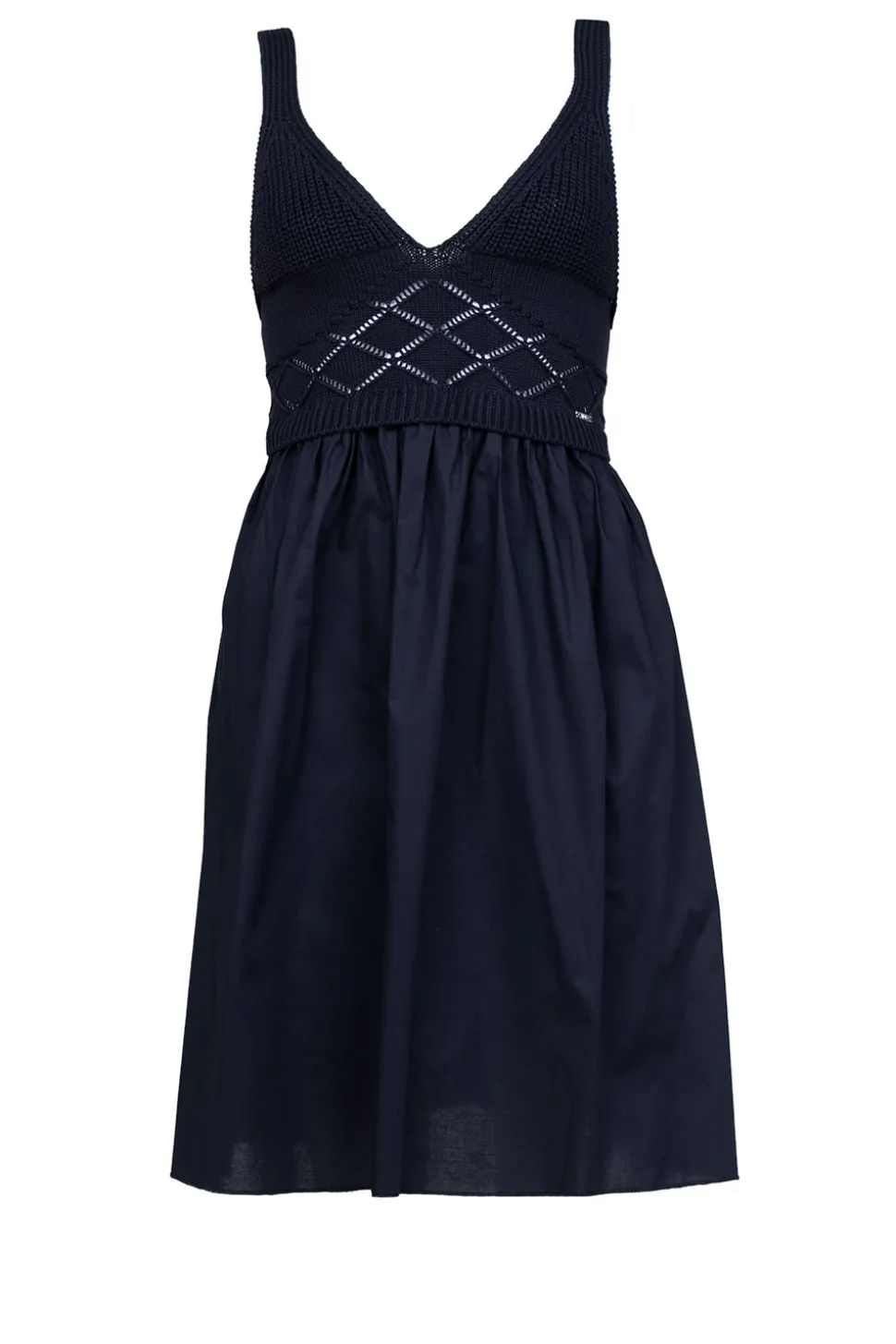 Poplin Crochet Mini Dress Marsala | Black... | Liu Jo | Little Soho