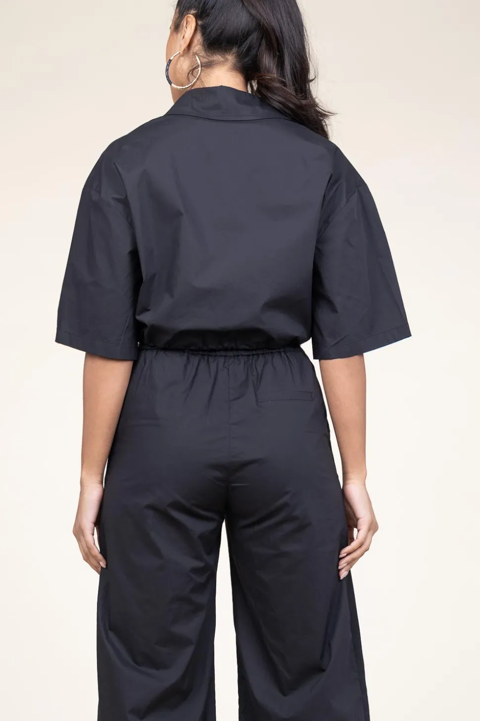 Poplin Cropped Blouse Loucie | Black... | Suncoo | Little Soho