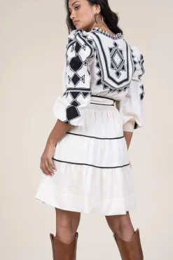 Poplin Dress With Embroidery Amalie | Natural... | Scarlett Poppies | Little Soho
