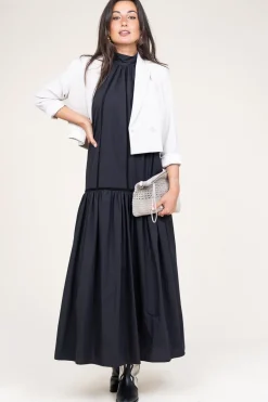 Poplin Maxi Dress Rhodos | Black... | March23 | Little Soho