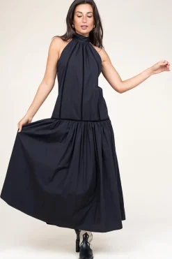 Poplin Maxi Dress Rhodos | Black... | March23 | Little Soho