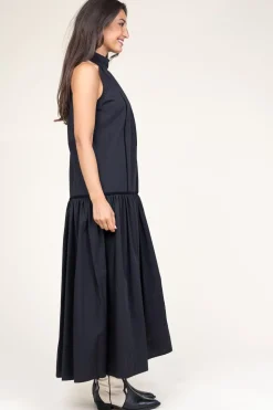 Poplin Maxi Dress Rhodos | Black... | March23 | Little Soho