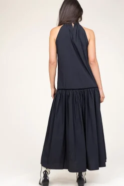Poplin Maxi Dress Rhodos | Black... | March23 | Little Soho