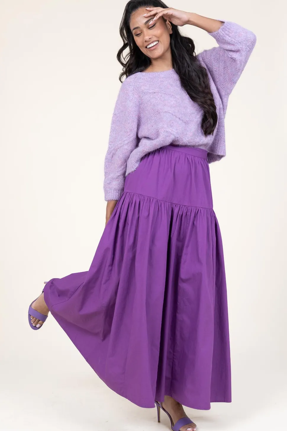 Poplin Maxi Skirt Pop | Purple... | Antik Batik | Little Soho