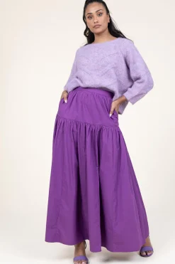 Poplin Maxi Skirt Pop | Purple... | Antik Batik | Little Soho