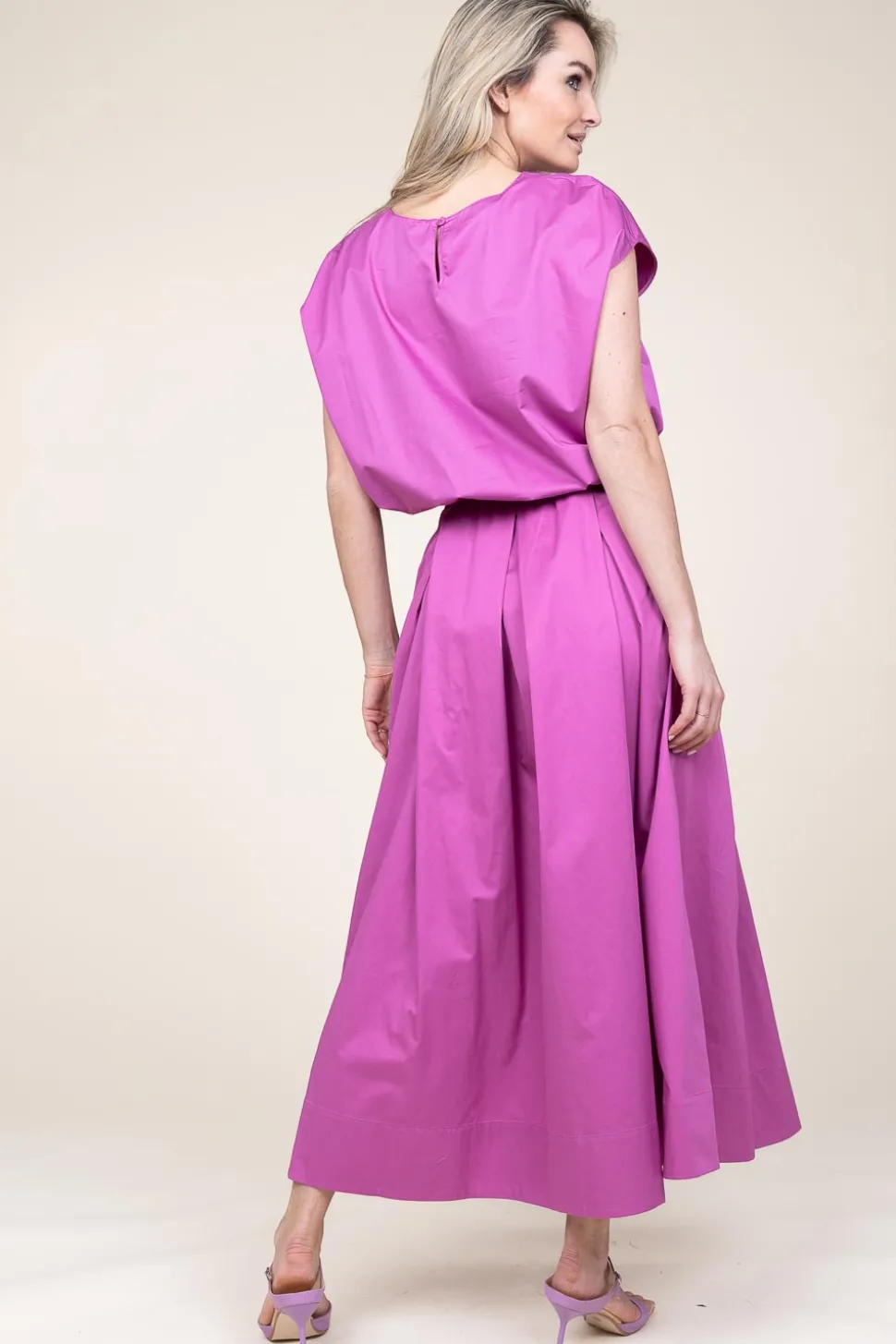 Poplin Maxi Skirt With Pockets Kelly | Fuchsia Purple... | Devotion | Little Soho