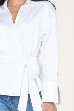 Poplin Wrap Top Ramona | White... | Devotion | Little Soho