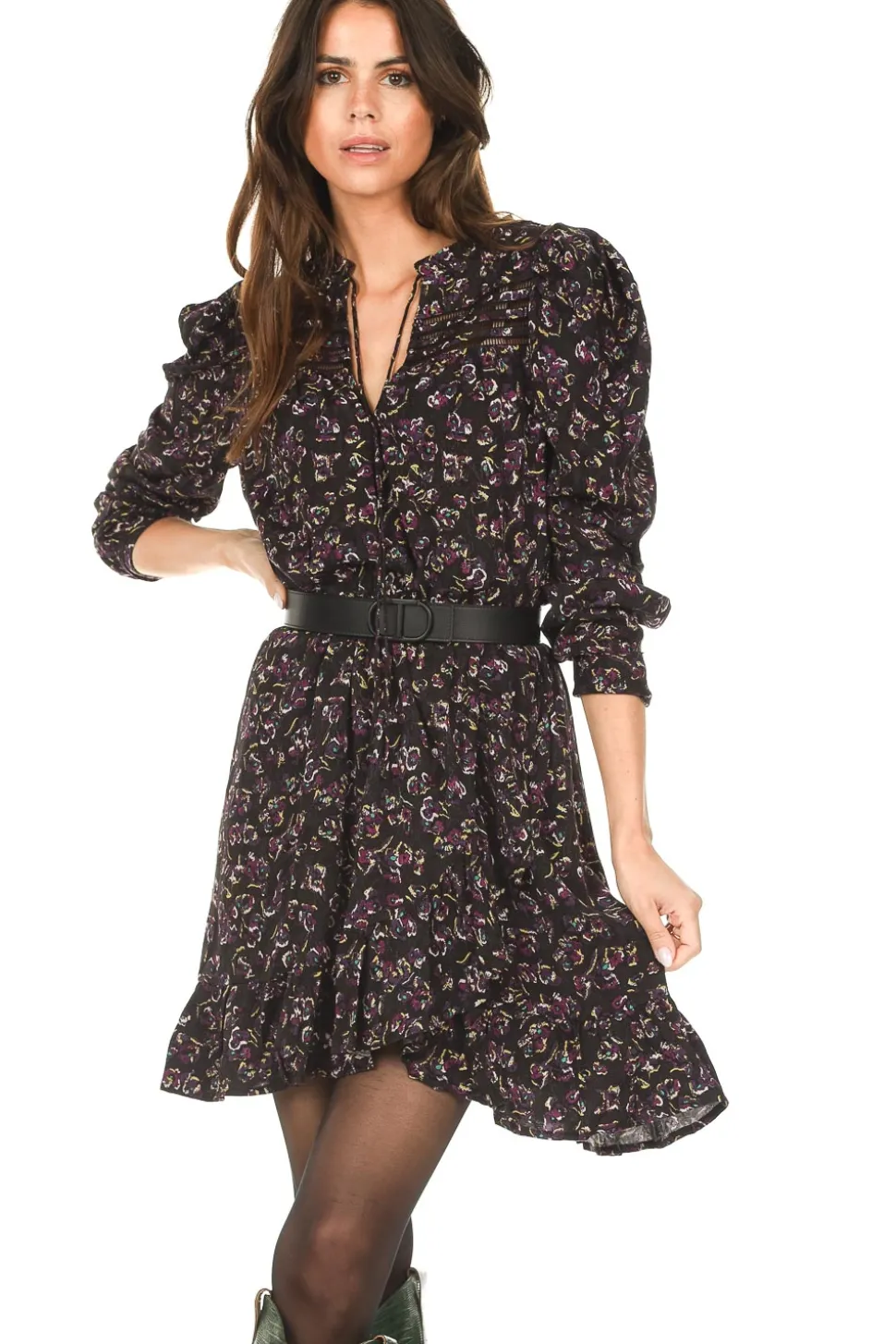 Printed Dress Rilda | Bordeaux... | Berenice | Little Soho