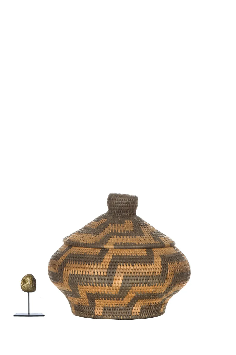 Printed Rattan Basket Grace - Small | Brown... | Little Soho Living | Little Soho