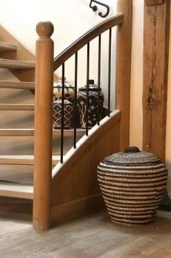 Printed Rattan Basket Jill - Small | Natural... | Little Soho Living | Little Soho