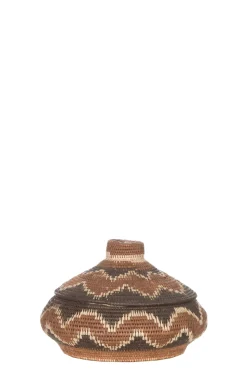 Printed Rattan Basket Norah - Small | Brown... | Little Soho Living | Little Soho