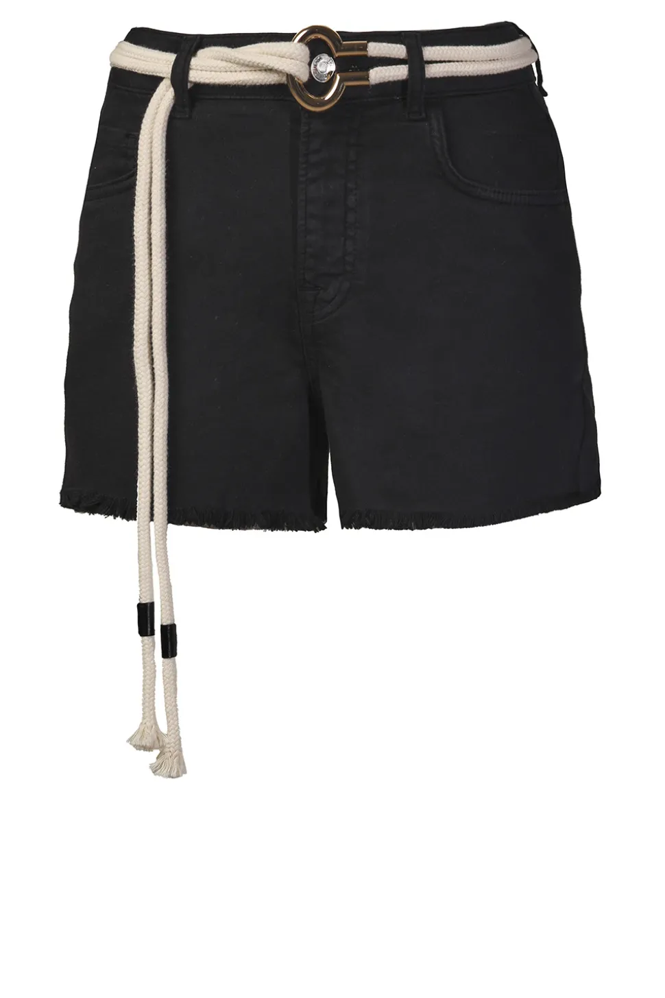 Raw-Edge Short With Belt Crocevie | Black... | Liu Jo | Little Soho