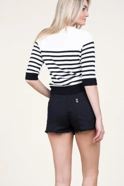 Raw-Edge Short With Belt Crocevie | Black... | Liu Jo | Little Soho