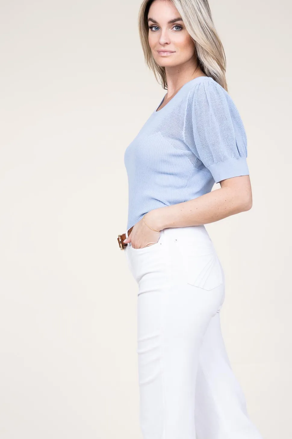 Rayon Top With Bustier Ellen Ray | Blue... | Aaiko | Little Soho