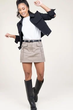 Safari Mini Skirt Wallie | Taupe... | Second Female | Little Soho