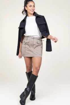 Safari Mini Skirt Wallie | Taupe... | Second Female | Little Soho