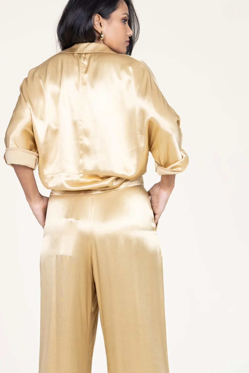 Satin Blouse Maia | Gold... | Greek Archaic Kori | Little Soho