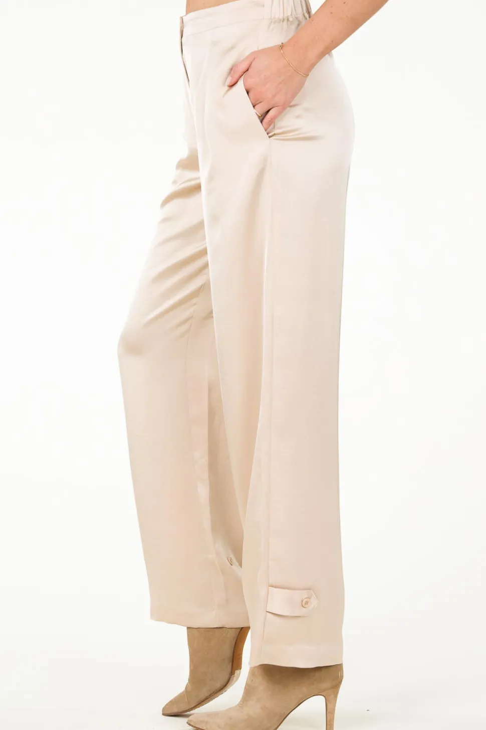 Satin Cargo Pants Harlow | Beige... | Dante 6 | Little Soho