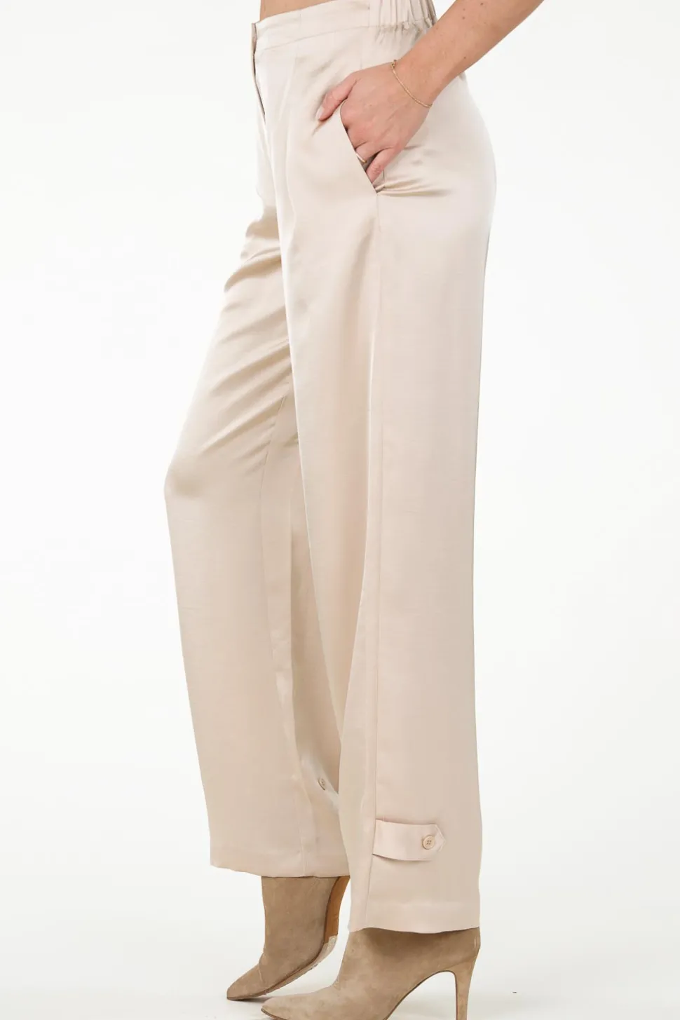 Satin Cargo Pants Harlow | Beige... | Dante 6 | Little Soho
