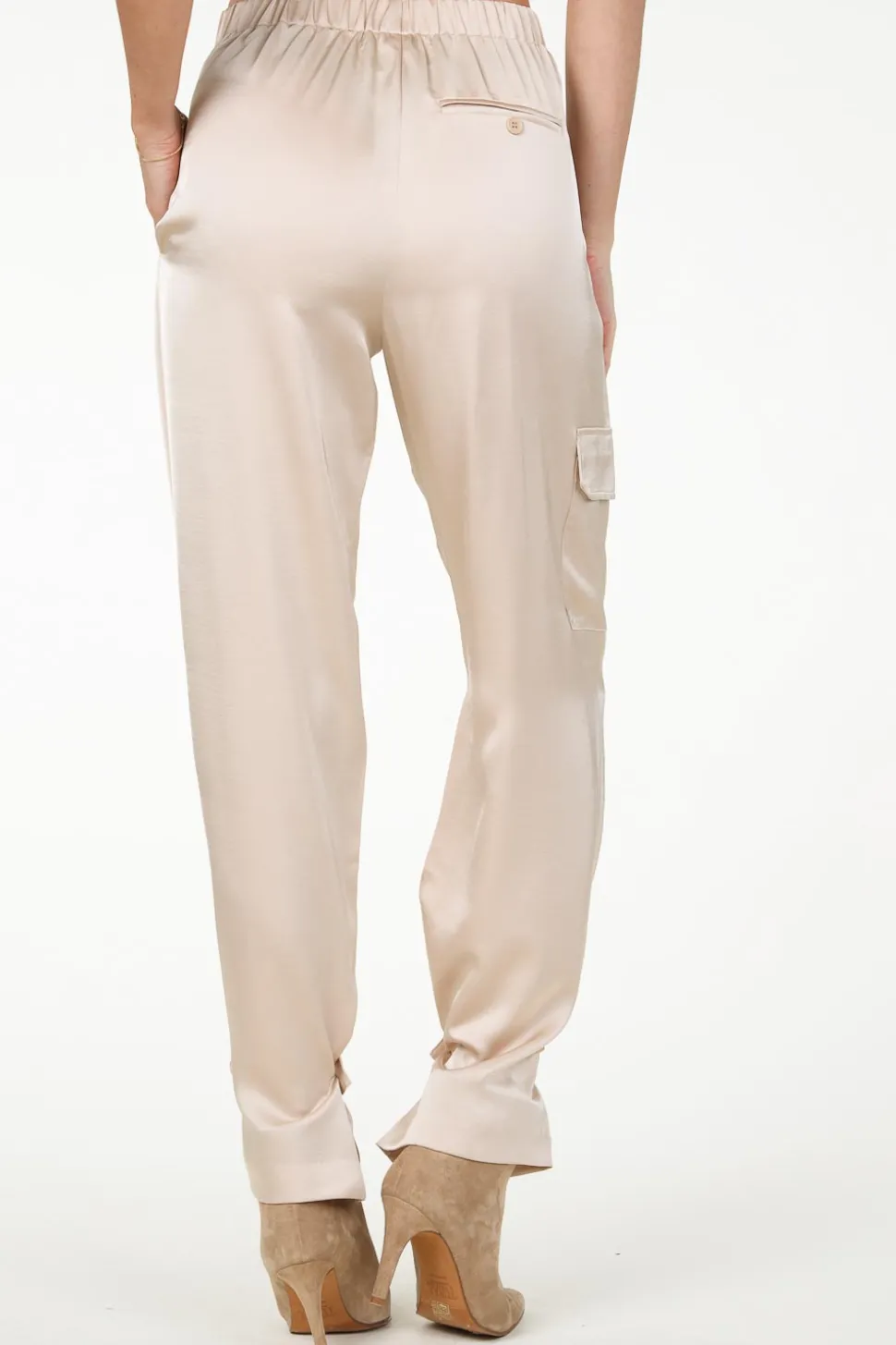 Satin Cargo Pants Harlow | Beige... | Dante 6 | Little Soho