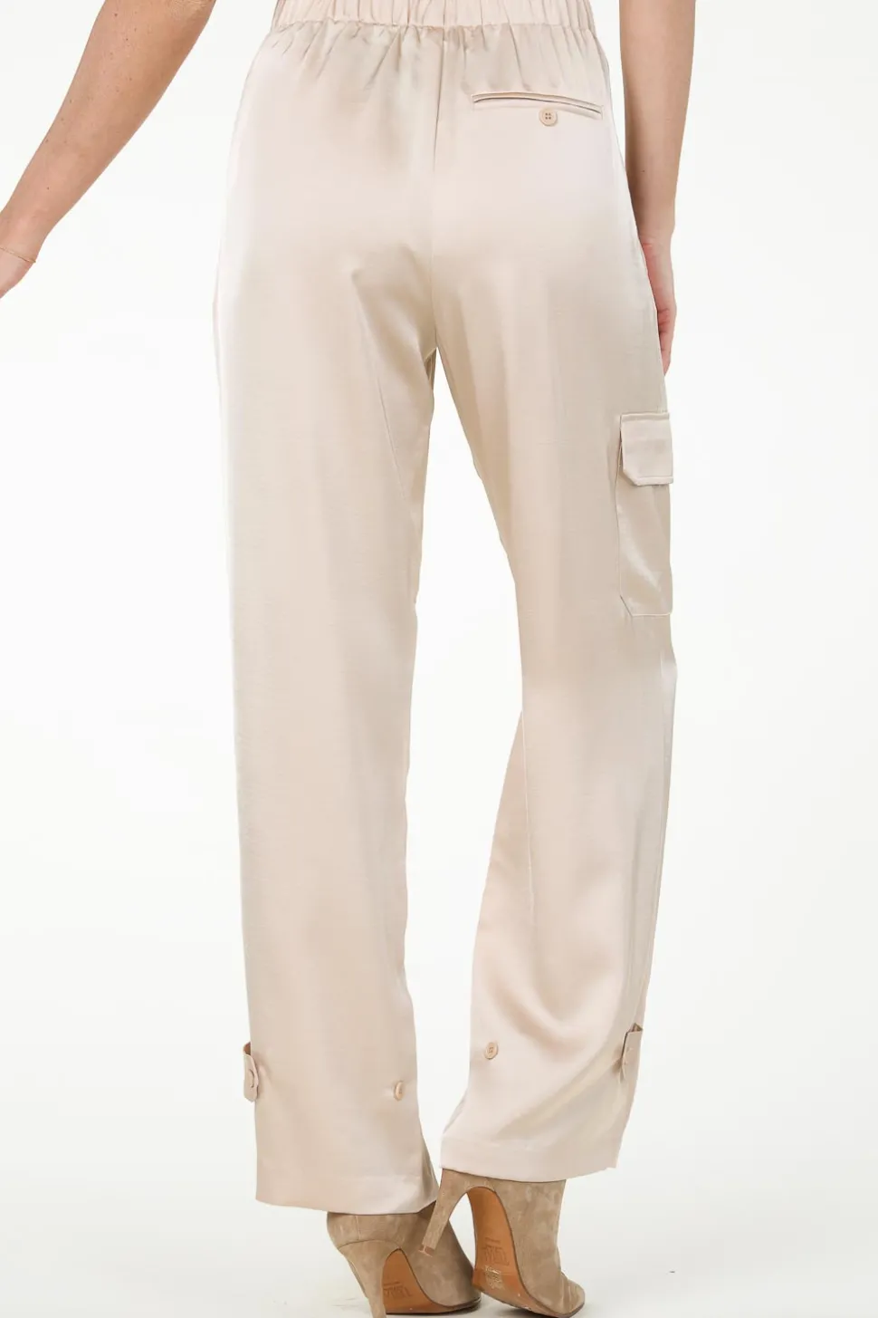 Satin Cargo Pants Harlow | Beige... | Dante 6 | Little Soho