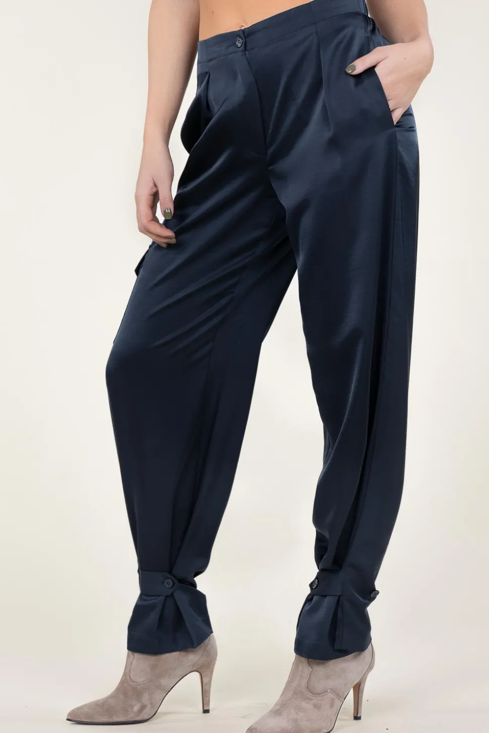 Satin Cargo Pants Harlow | Blue... | Dante 6 | Little Soho
