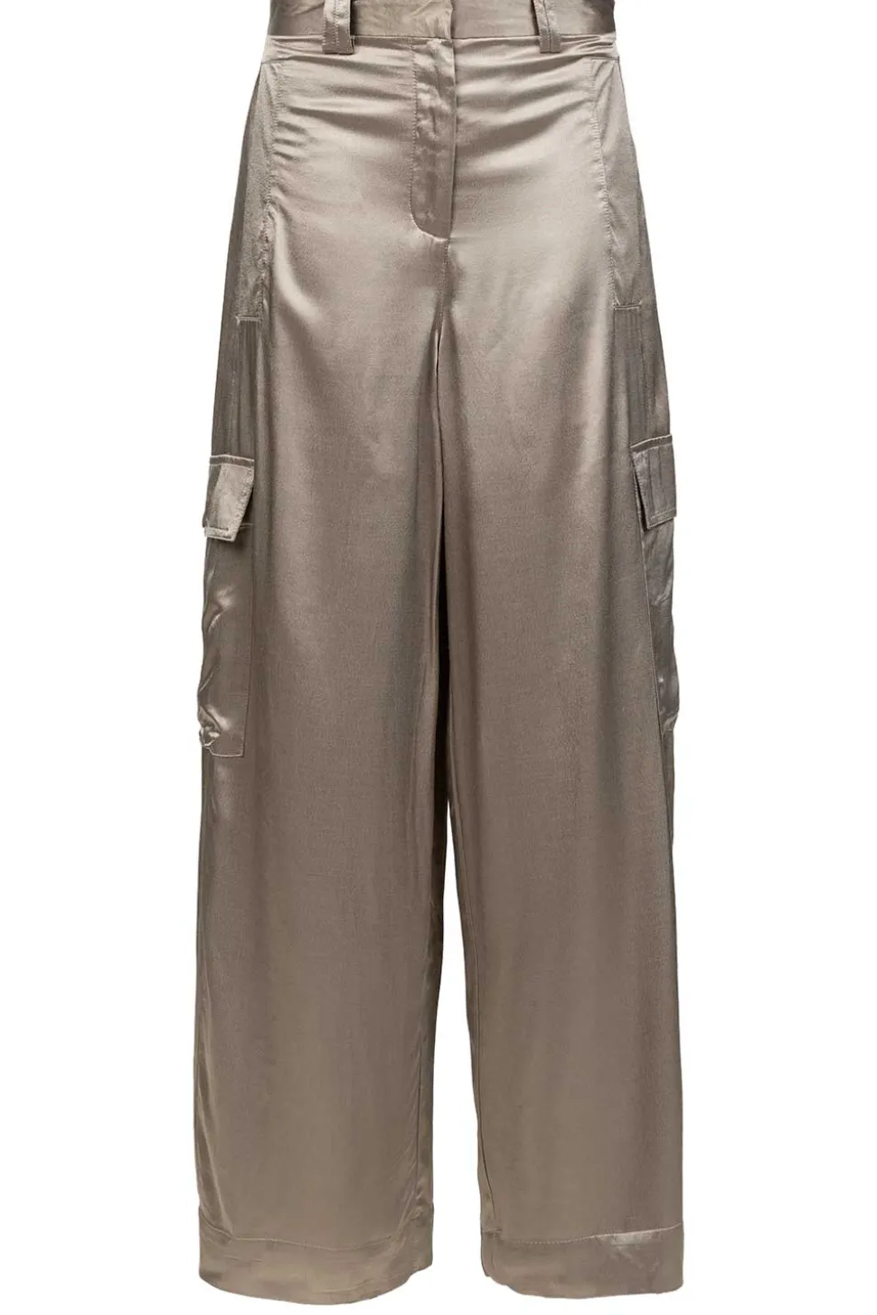 Satin Cargo Trousers Silma | Green... | Mes Demoiselles | Little Soho