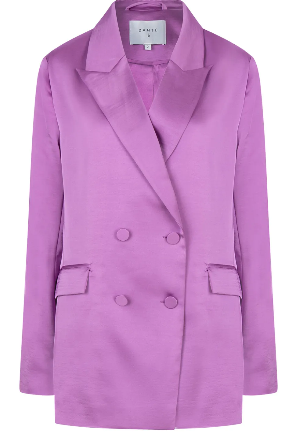 Satin Double-Breasted Blazer Sevigny | Purple... | Dante 6 | Little Soho