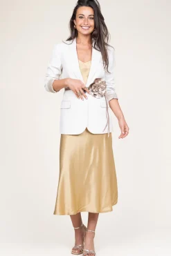 Satin Dress Zena | Gold... | Greek Archaic Kori | Little Soho