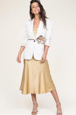 Satin Dress Zena | Gold... | Greek Archaic Kori | Little Soho