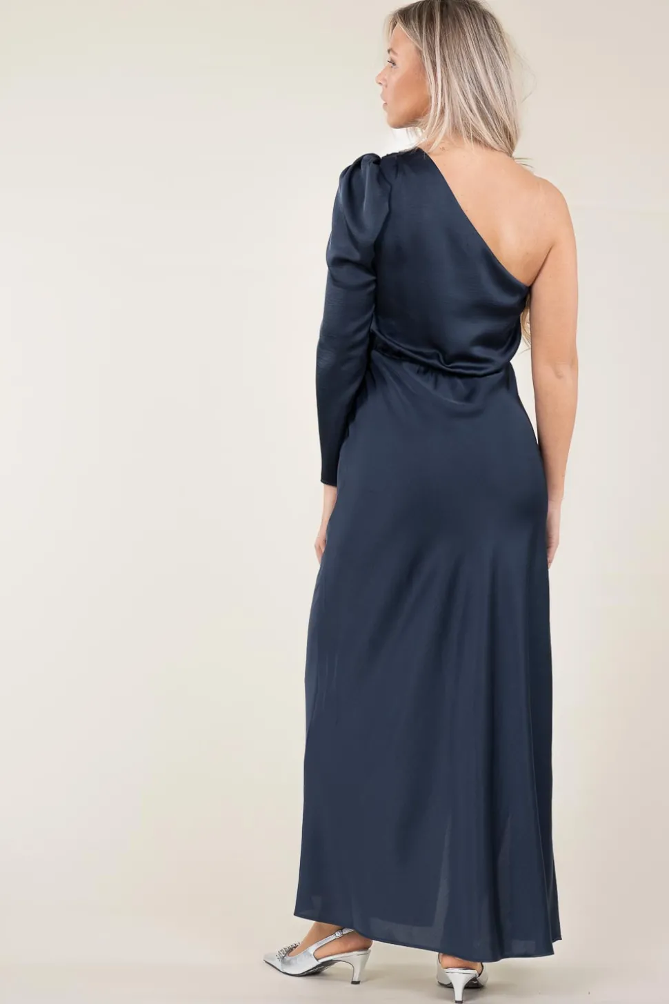 Satin One-Shoulder Dress Penrith | Blue... | Dante 6 | Little Soho