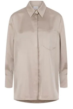 Satin Oversized Blouse Louda | Taupe... | Dante 6 | Little Soho