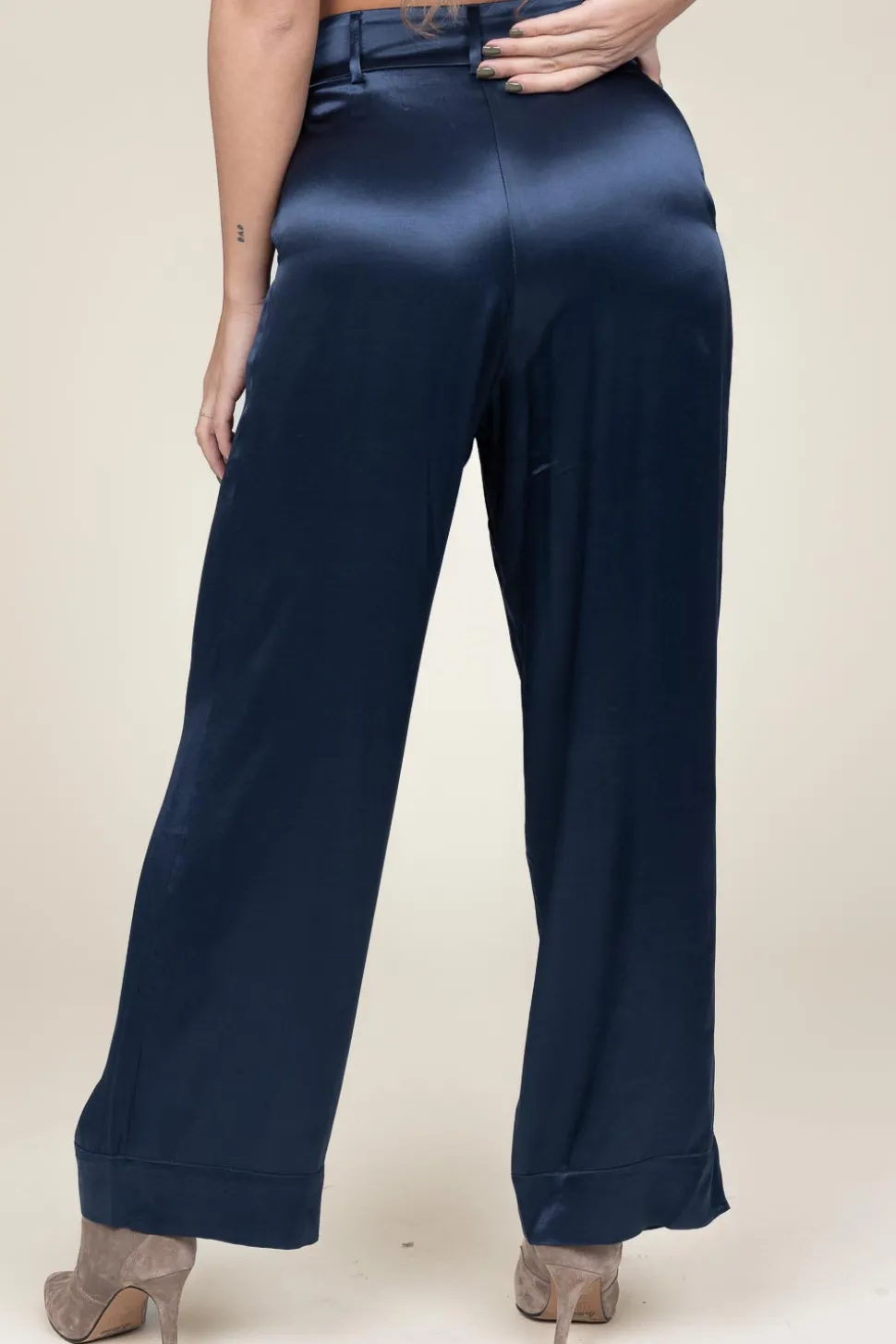 Satin Pants San Remo | Blue... | Greek Archaic Kori | Little Soho