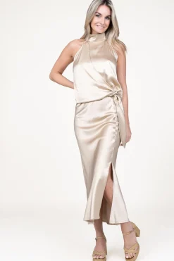 Satin Skirt Barcelona | Beige... | March23 | Little Soho