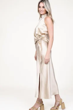 Satin Skirt Barcelona | Beige... | March23 | Little Soho