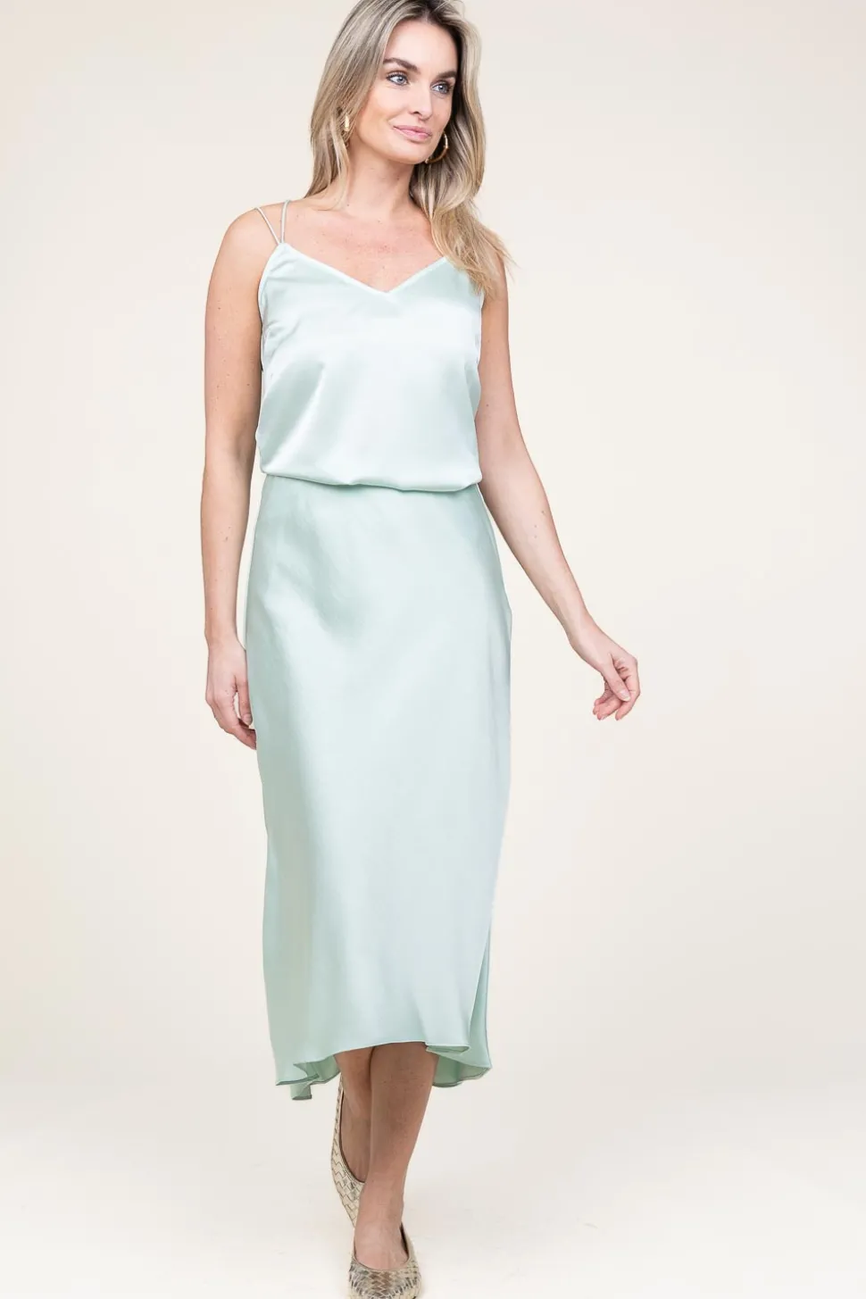Satin Stretch Skirt Peppa | Green... | Dante 6 | Little Soho