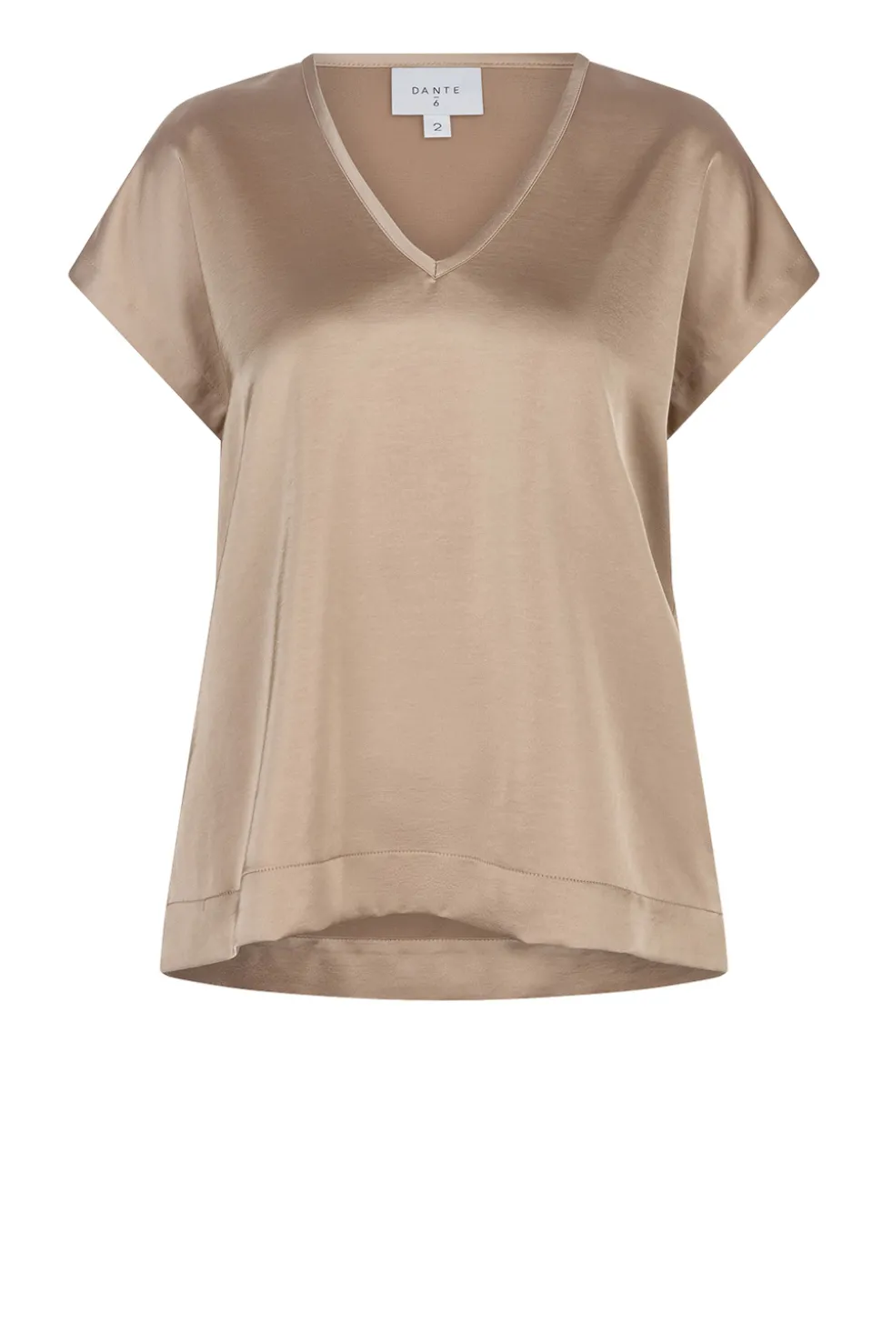 Satin Stretch Top Luiza | Beige... | Dante 6 | Little Soho