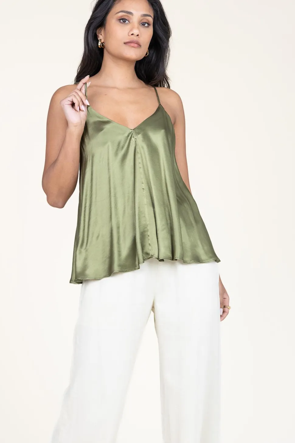 Satin Top Andelusia | Green... | Greek Archaic Kori | Little Soho