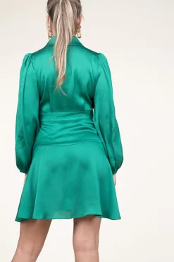 Satin Wrap Dress Clun | Green... | Suncoo | Little Soho