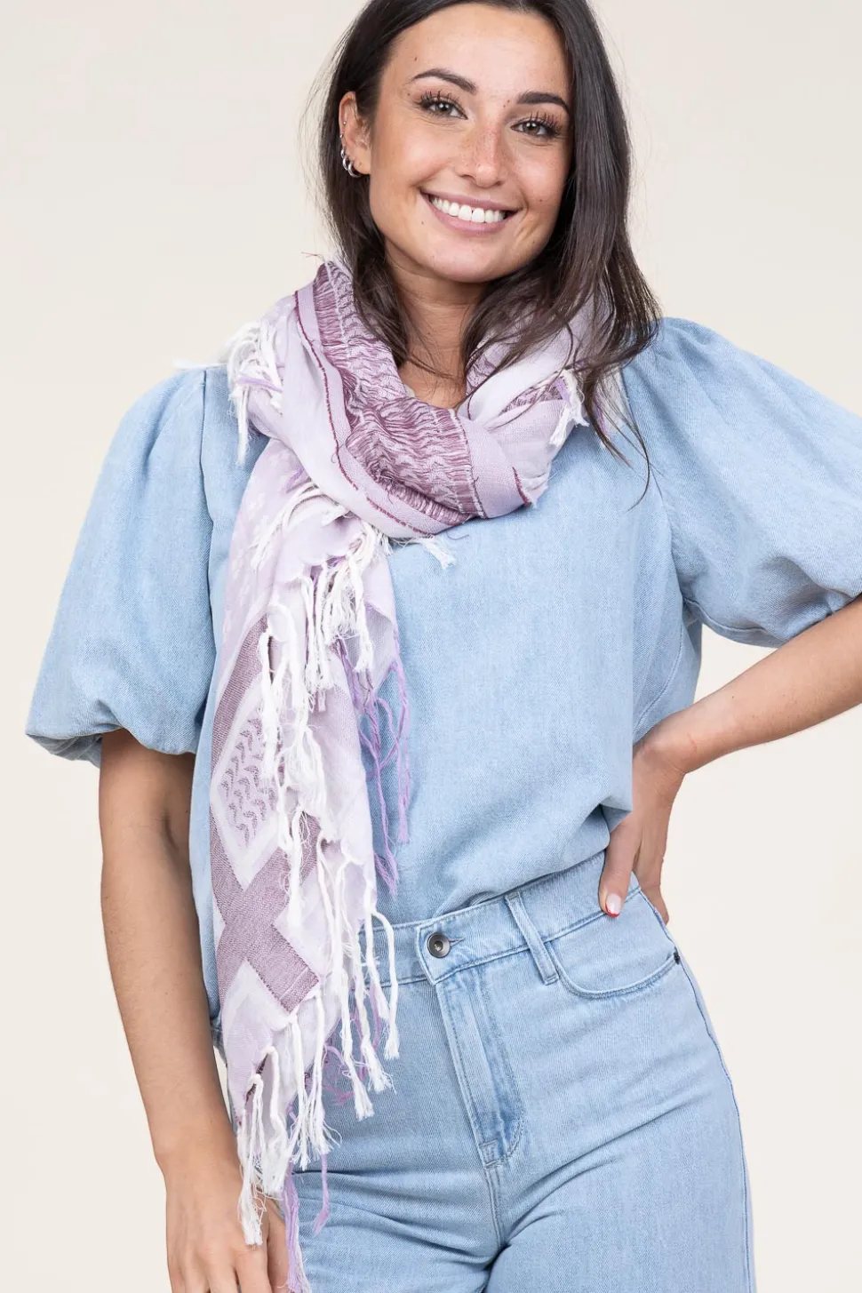 Scarf With Print Marakesch | Purple... | Moment Amsterdam | Little Soho