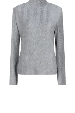 Shiny Jacquard Top Liz | Silver... | Dante 6 | Little Soho