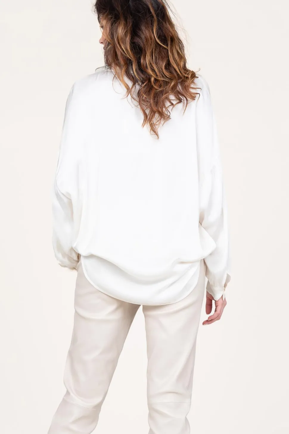 Shiny Viscose Blouse Geo | White... | Kocca | Little Soho