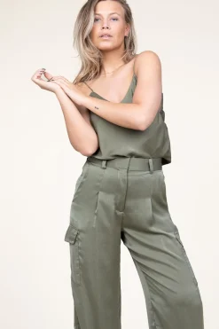 Silk Top With Lace Clarisse | Green... | Ba&Sh | Little Soho